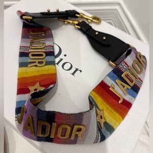 Christian Dior J’ADIOR Multicolor Embroidered Strap Authentic Shoulder Strap
